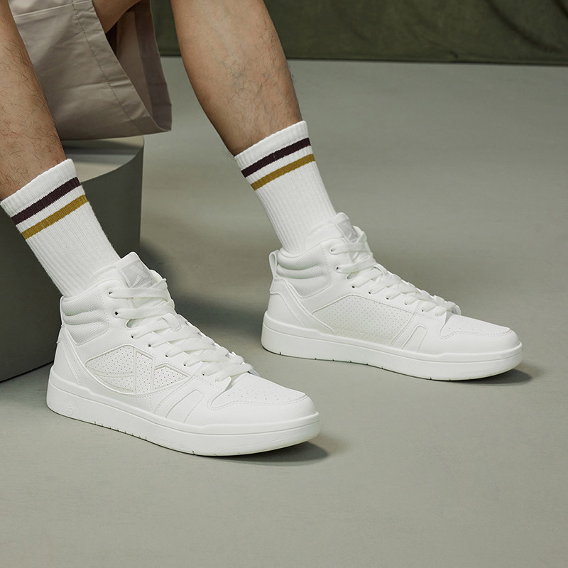 特步正品新款男子时尚简约透气复古休闲高帮运动板鞋876319310010,运动鞋new,板鞋,淘宝优惠券,粉丝福利购,淘宝优惠卷