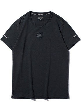 中国李宁韦德系列男子运动短袖T恤升级回弹科技舒适运动服ATSP109