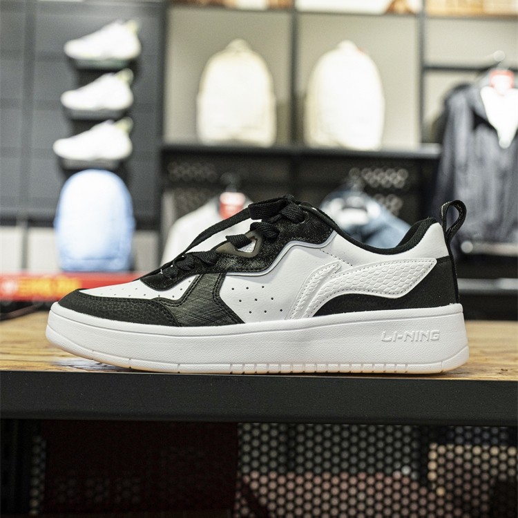 李宁正品2025新款男女款经典百搭软弹透气运动休闲板鞋AGCV031-3