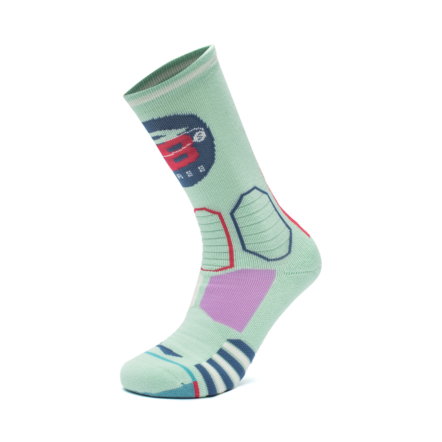 Lining/李宁正品春季男子篮球系列透气吸汗运动长袜1双装AWLT053