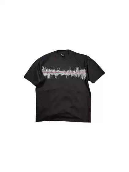 Lmyer Number Nine Pulse Picture Print Casual Loose Basic Short Sleeves