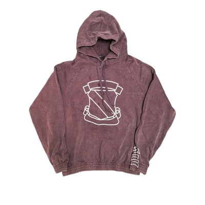 Lmyer Number Nine 03ss酒红色盾牌基础休闲宽松卫衣长袖