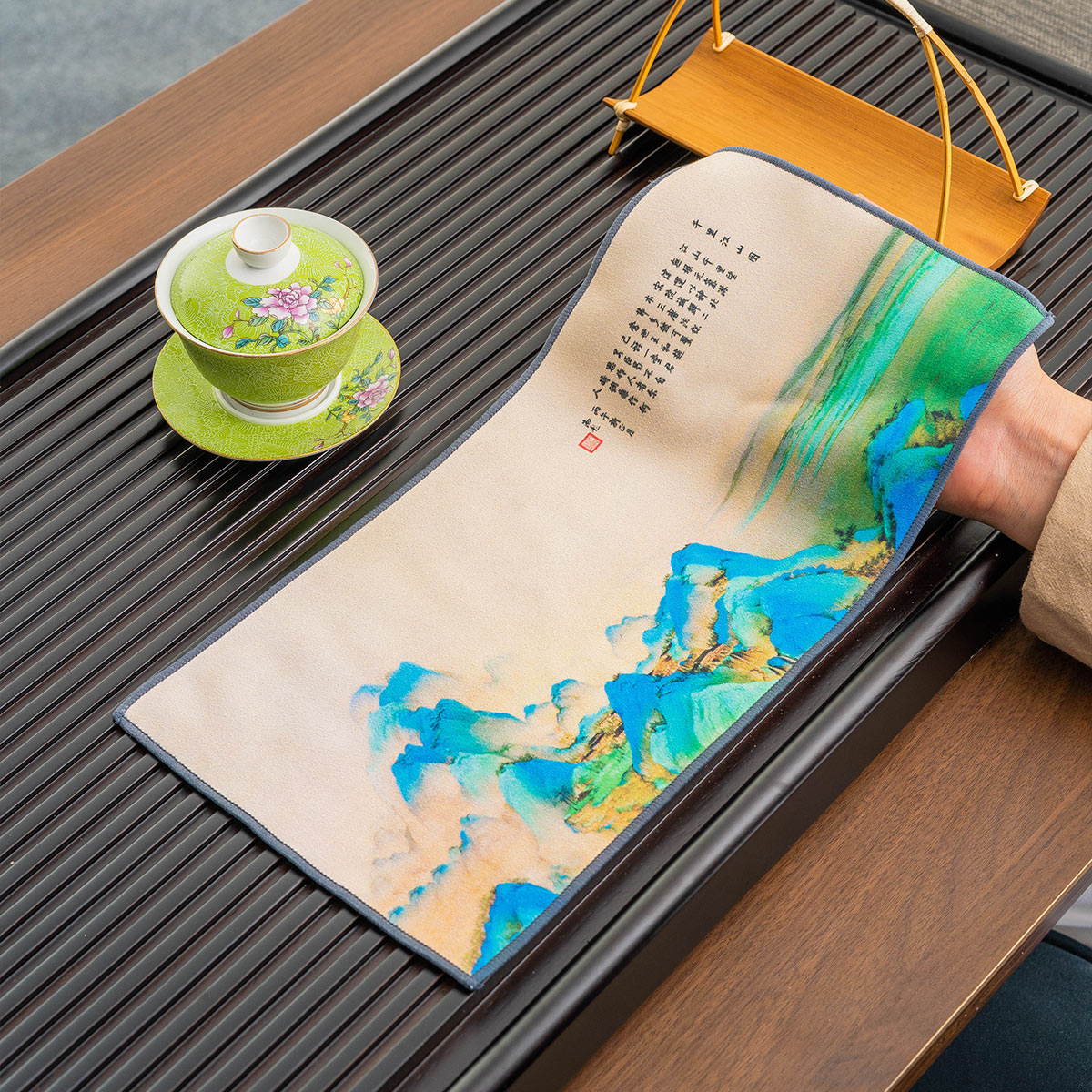 吸水茶巾高档加厚水墨风禅意