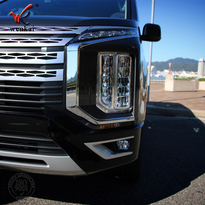 适用于三菱20款得利卡改装前大灯眉装饰亮条 Delica D:5前雾灯眉