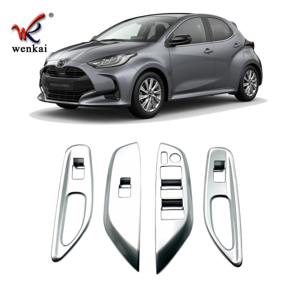 适用于马自达23款Mazda 2改装玻璃开关升降装饰面板 车窗按键专用