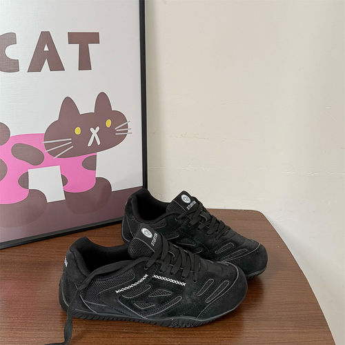 ins潮韩版学生百搭黑色跑步鞋男