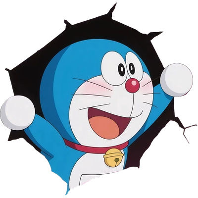 破墙哆啦A梦贴纸儿童房卧室浴室墙面装饰遮瑕丑卡通贴画防水自粘