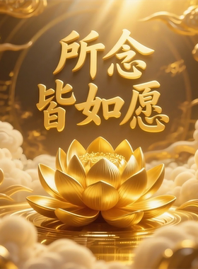 所愿皆如意莲花海报贴纸自贴卧室客厅墙面走廊装饰室内自粘防水