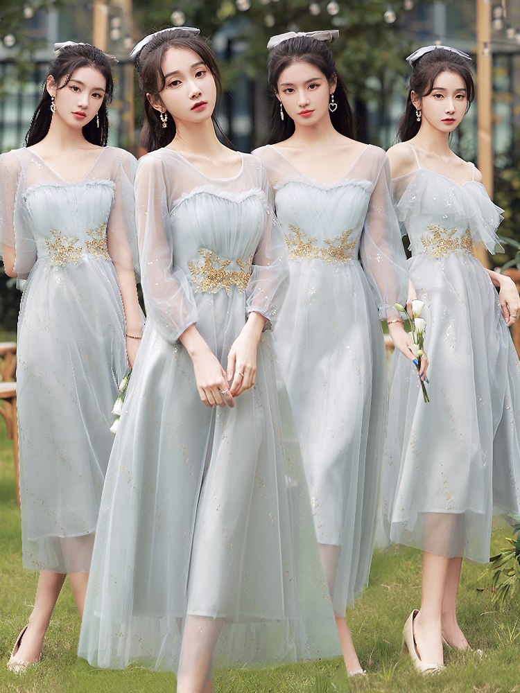 Bridesmaid dress, advanced winter wedding dress, 2023 collection, high-quality style