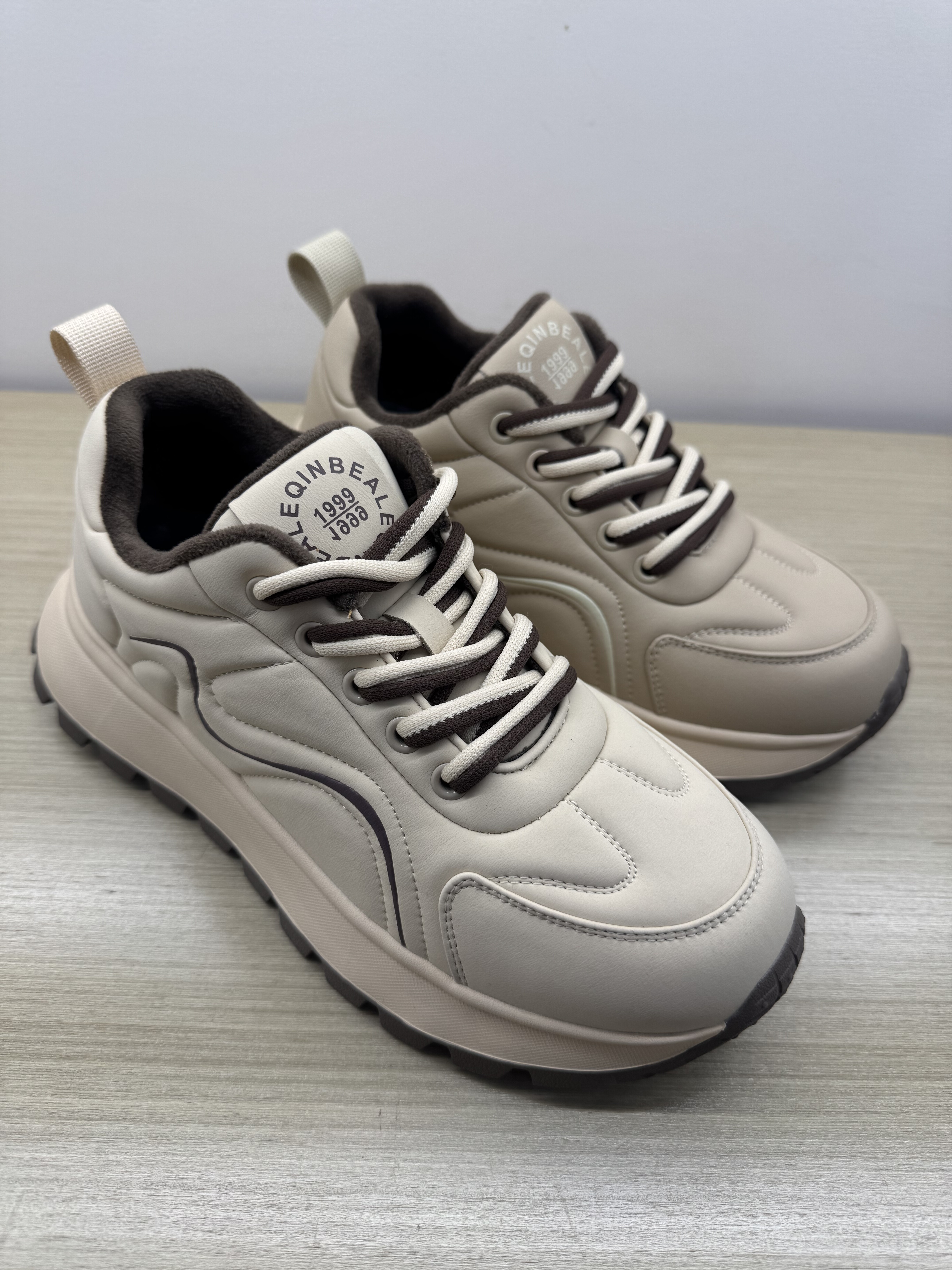 千佰莉断码处理真皮厚底老爹鞋女2025新款秋冬加绒棉鞋休闲运动鞋