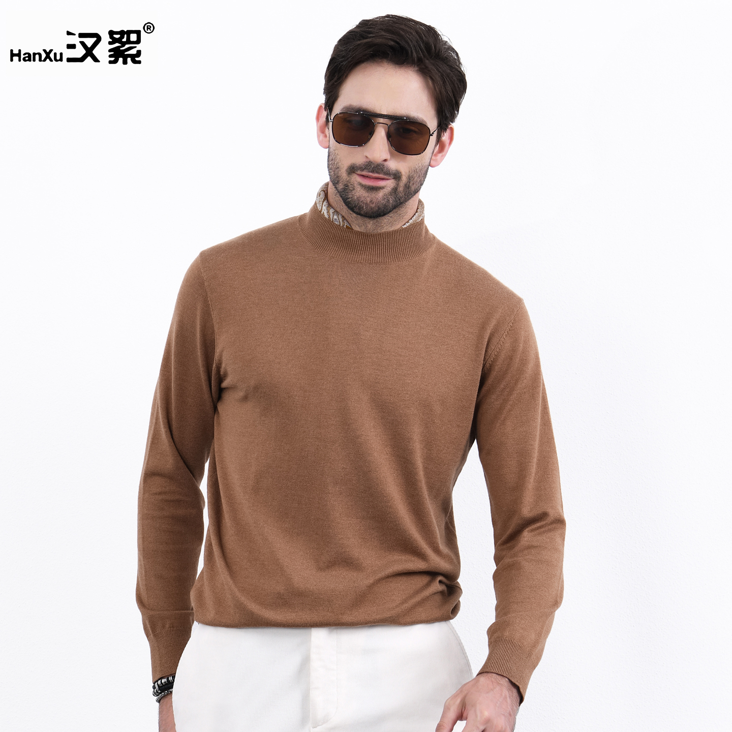 轻奢羊绒薄款半高领保暖毛衣