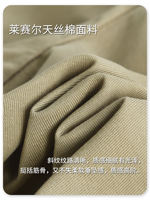 Hanxu Lyocell cotton casual shorts for men, summer loose straight-leg capri pants, breathable and versatile, solid color straight-leg for men thumbnail 6