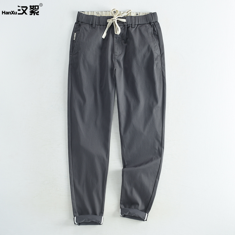 高支精梳棉合体直筒长裤