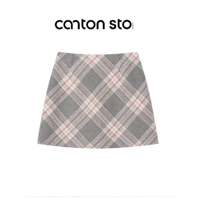 女童复古气质格纹半身裙裤2025小女孩秋冬季新款高腰保暖包臀短裙