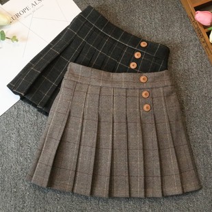 女童半身裙百褶裙秋冬2025新款儿童洋气格子百搭短裙女孩外穿裙子