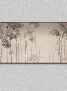 定制新中式现代简约样板间客厅玄关走廊过道书房墙面装饰画挂画