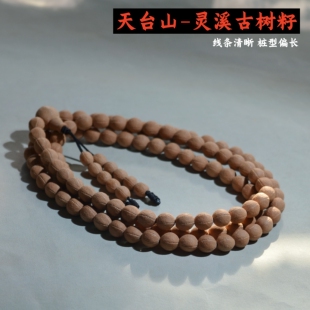 灵溪五线菩提子108颗佛珠手串天台山野生古树籽原皮文玩菩提念珠