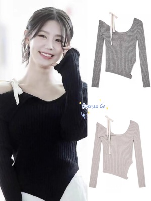 glowny不对称系带针织衫