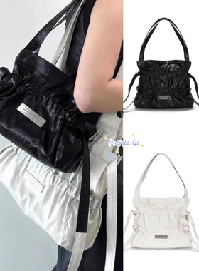 现货 Matinkim 24春夏新款飘带抽绳褶皱手提包单肩包腋下包水桶包