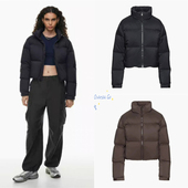 Aritzia 白鸭绒立领隐藏式 TNA 现货 冬季 新款 帽短款 羽绒服外套女