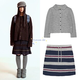 在途现货 coyseio 26春夏新款 韩系针织开衫上衣镂空条纹半身裙