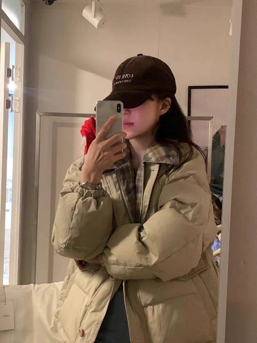 鹅绒羽绒服外套objet复古翻领