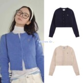 圆领针织开衫 现货 毛衣外套女 韩系时尚 修身 marithe 26早春新款