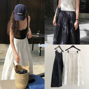 现货 ounce 2025春夏新款 韩版纯色甜美气质松紧腰百搭蓬蓬半身裙