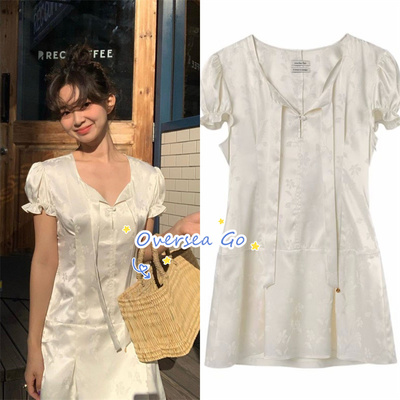 小众缎面提花飘带缎面fever同款