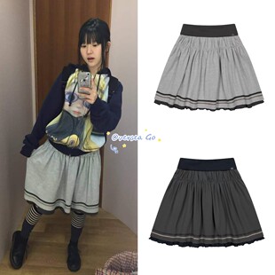 现货coyseio 联名blythe 26早春新款时尚百搭拼接褶皱A字裙半身裙