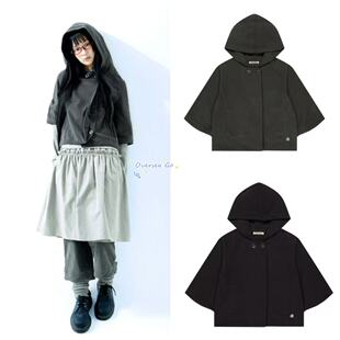 现货 COYSEIO 2025新款 宽松斗篷式蝙蝠袖工装连帽夹克外套上衣女