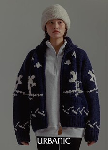 现货 urbanic30 23秋冬新款韩国小众羊毛滑雪针织衫开衫毛衣外套
