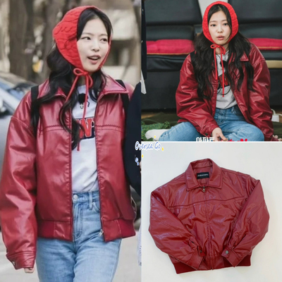 皮衣美式复古金智妮JENNIE同款