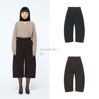 现货 amomento 25新款 Curved Culotte 羊毛弯刀裤休闲裤七分裤女