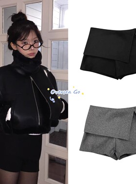 现货  modimood 博主同款 韩系甜酷辣妹不规则短裤打底裤女