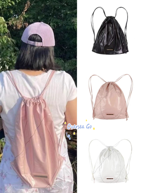 现货 韩国正品 matinkim 欧美时尚缝线明线光泽感托特包双肩包女