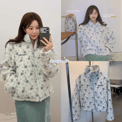 在途现货 atelier edition 25冬季新款 甜美立领摇粒绒夹克外套女