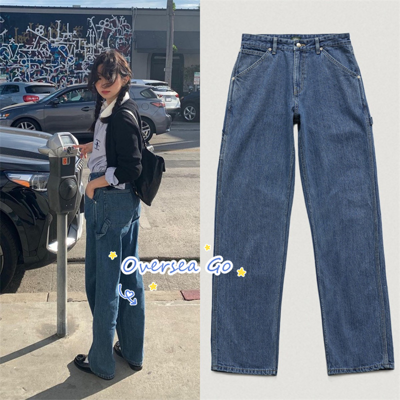 休闲裤长裤牛仔裤2023高腰直筒裤