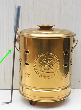 包邮加厚金色不锈钢烧纸桶