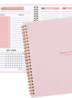 英语日程本周计划整52周自律打卡本跨境爆款计划本weekly planner