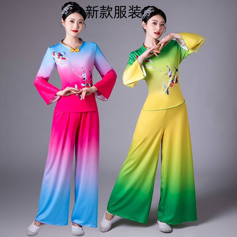 广场舞演出服中老年扇子