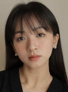 est studio小众设计感925银花簇串珠耳钉女简约百搭冷淡风ins耳环