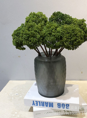 仿真花塑料花 客厅装饰插花球型花绿色植物绿豆花配材小豆果