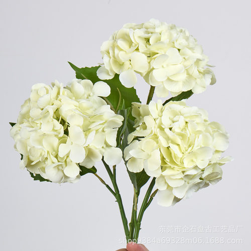 仿真绣球花3D打印胶片蓝紫色手感绣球婚礼装饰插花仿真花束高级感