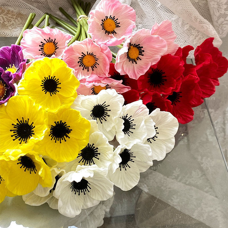 PU仿真小罂花虞美人假花家居装饰摆件仿真拍摄道具花艺花束虞美人