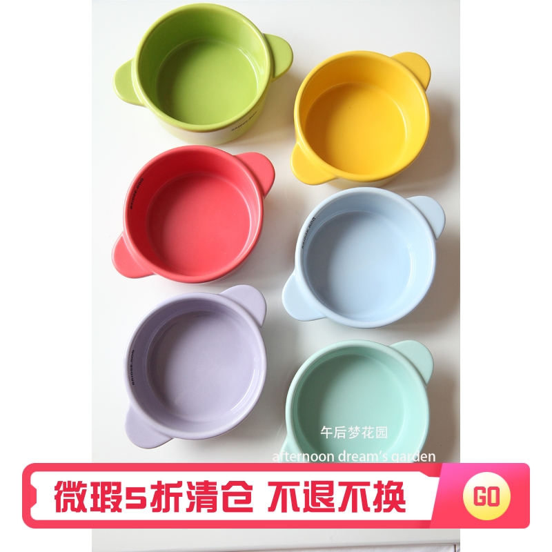 陶瓷狗碗猫碗防打翻双耳食盆