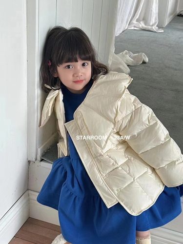 Starroom女童羽绒服冬季新款洋气儿童短款白鸭绒童装宝宝冬装外套