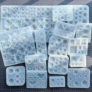 水晶滴胶uv胶时光宝石贴片半圆爱心椭圆方块三角形锥形硅胶模具