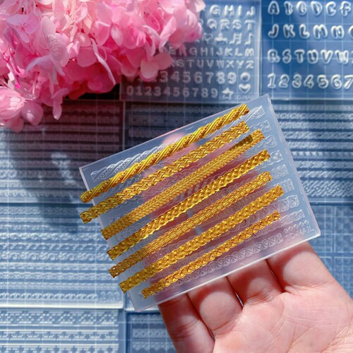 蕾丝花边中式古风条纹巴洛克浮雕翅膀字母数字蝴蝶结粘土uv胶模具