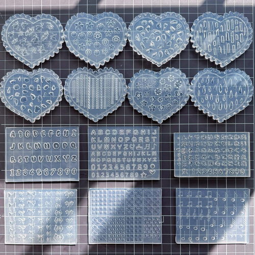 迷你花朵蝴蝶宝石小石子数字英文字母链条奶油条音符翅膀硅胶模具